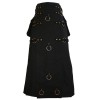 Long Black Gothic Cotton Utility Kilt Steampunk Design Leather Straps & Chains 